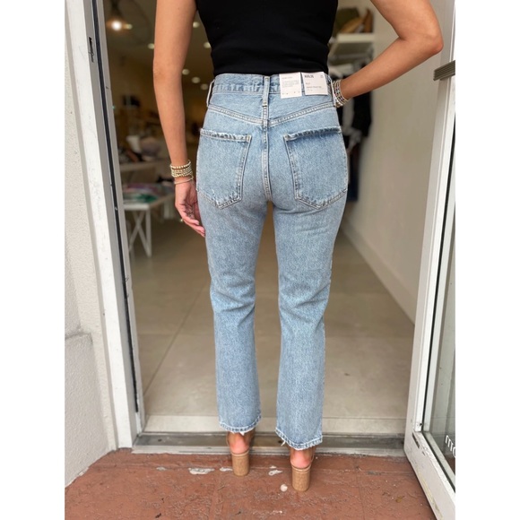 AGOLDE Riley High Rise Straight Crop in Escalate - Picture 4 of 4